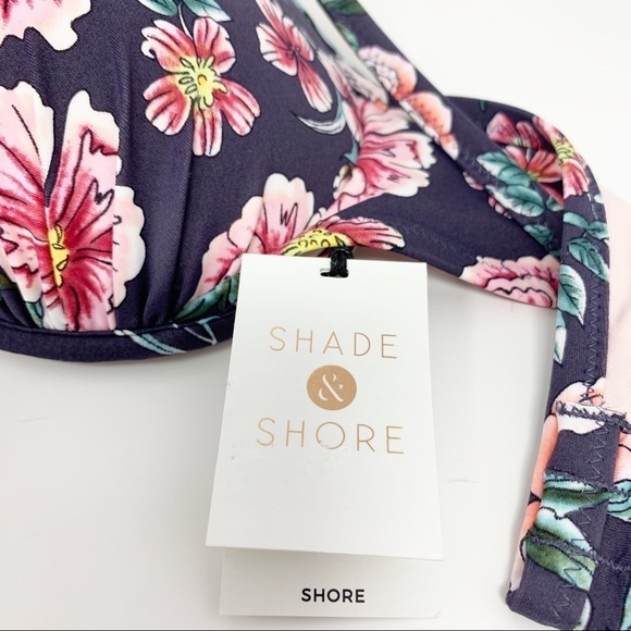 Shade & Shore Floral Jewel Embellish Underwire Light Lift Bikini Top 34 D NWT - Picture 5 of 11